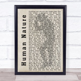 Michael Jackson Human Nature Shadow Song Lyric Quote Print