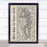 Michael Jackson One Day in Your Life Shadow Song Lyric Quote Print