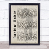 Michael Jackson Rockin' Robin Shadow Song Lyric Quote Print