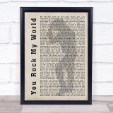Michael Jackson You Rock My World Shadow Song Lyric Quote Print