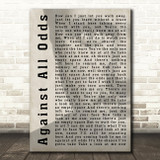 Phil Collins Against All Odds (Take A Look At Me Now) Shadow Song Lyric Print