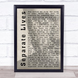 Phil Collins Separate Lives Shadow Song Lyric Quote Print