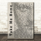 Phil Collins Take Me Home Shadow Song Lyric Quote Print