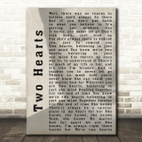 Phil Collins Two Hearts Shadow Song Lyric Quote Print