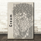 Prince Cream Shadow Song Lyric Quote Print