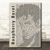 Prince Raspberry Beret Shadow Song Lyric Quote Print