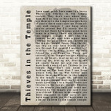 Prince Thieves in the Temple Shadow Song Lyric Quote Print