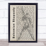 Queen Bohemian Rhapsody Freddie Mercury Silhouette Song Lyric Quote Print