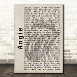 The Rolling Stones Angie Shadow Song Lyric Quote Print