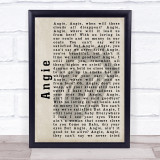 The Rolling Stones Angie Shadow Song Lyric Quote Print