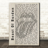 The Rolling Stones Beast Of Burden Shadow Song Lyric Quote Print