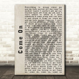 The Rolling Stones Come On Shadow Song Lyric Quote Print