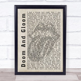 The Rolling Stones Doom And Gloom Shadow Song Lyric Quote Print