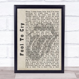 The Rolling Stones Fool To Cry Shadow Song Lyric Quote Print