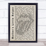 The Rolling Stones Mother's Little Helper Shadow Song Lyric Quote Print