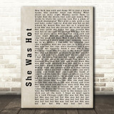 The Rolling Stones She Was Hot Shadow Song Lyric Quote Print