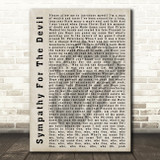 The Rolling Stones Sympathy For The Devil Shadow Song Lyric Quote Print