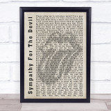 The Rolling Stones Sympathy For The Devil Shadow Song Lyric Quote Print