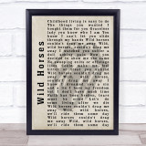 The Rolling Stones Wild Horses Shadow Song Lyric Quote Print