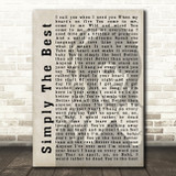 Tina Turner The Best Shadow Song Lyric Quote Print