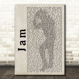 Michael Jackson Jam Shadow Song Lyric Print