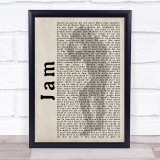 Michael Jackson Jam Shadow Song Lyric Print