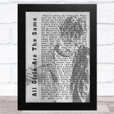 Juice Wrld All Girls Are The Same Shadow Song Lyric Music Art Print