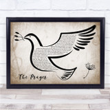 Josh Groban feat. Charlotte Church The Prayer Vintage Dove Bird Song Lyric Print
