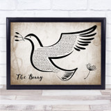 Gerry Cinnamon The Bonny Vintage Dove Bird Song Lyric Print