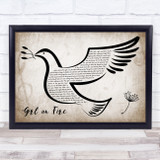 Alicia Keys Girl on Fire Vintage Dove Bird Song Lyric Quote Music Print
