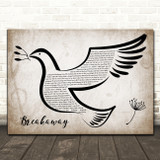 Kelly Clarkson Breakaway Vintage Dove Bird Song Lyric Quote Music Print