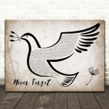 Take That Never Forget Vintage Dove Bird Song Lyric Quote Music Print