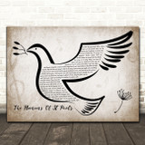 Liam Frost and the Slowdown Family The Mourners Of St Paul's Vintage Dove Bird Song Lyric Music Art Print