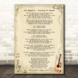 Led Zeppelin Stairway To Heaven Vintage Guitar Song Lyric Print