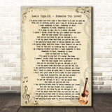 Lewis Capaldi Someone You Loved Vintage Guitar Song Lyric Print