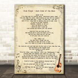 Pink Floyd Dark Side of the Moon Vintage Guitar Song Lyric Print