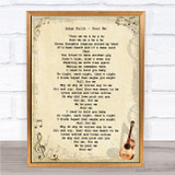 Adam Faith Poor Me Vintage Guitar Song Lyric Wall Art Print