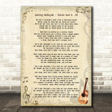 Ashley McBryde Bible And A .44 Vintage Guitar Song Lyric Wall Art Print