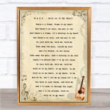 W.A.S.P. Hold on to My Heart Vintage Guitar Song Lyric Wall Art Print