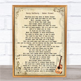 Gerry Rafferty Baker Street Vintage Guitar Song Lyric Quote Music Print