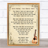 Elvis Presley Your Cheatin' Heart Song Lyric Vintage Quote Print