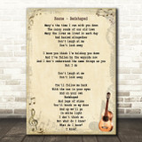 Keane Bedshaped Song Lyric Vintage Quote Print