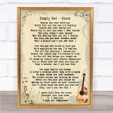 Simply Red Stars Song Lyric Vintage Quote Print