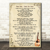 Take That Back For Good Song Lyric Vintage Quote Print