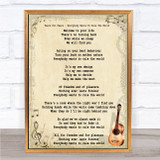 Tears For Fears Everybody Wants To Rule The World Song Lyric Vintage Quote Print