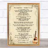 The Carpenters Goodbye To Love Song Lyric Vintage Quote Print
