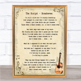 The Script Breakeven Song Lyric Vintage Quote Print
