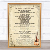 The Script Hall Of Fame Song Lyric Vintage Quote Print
