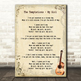 The Temptations My Girl Song Lyric Vintage Quote Print