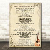 UB40 Please Don't Make Me Cry Song Lyric Vintage Quote Print